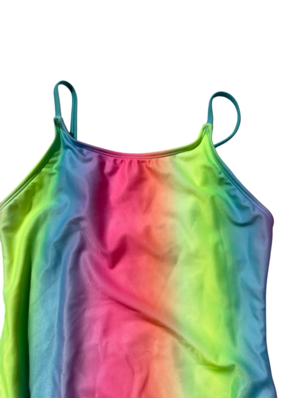 Girls Cat & Jack Rainbow Ombre One Piece Swimsuit XL 14/16 Adjustable‎ Straps